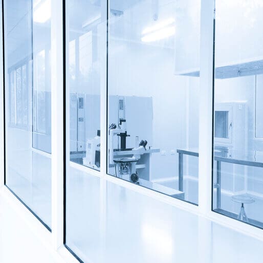 Lab through a window